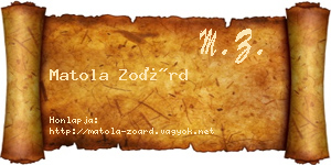 Matola Zoárd névjegykártya